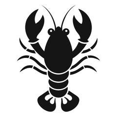 Fototapeta premium Vector illustration of a black silhouette lobster seafood animal crustacean for menu design and logo template isolated on transparent background