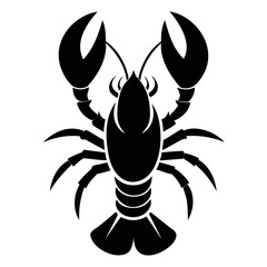 Vector graphic of a black lobster illustration seafood crustacean animal sea life design clip art drawing 100 isolated on transparent background
