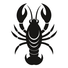 Black silhouette of lobster seafood vector illustration for restaurant menu and logo design ideas vector art isolated on transparent background