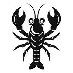 Cartoon black lobster vector illustration seafood animal crustacean sea ocean aquatic marine life design graphic art isolated on transparent background
