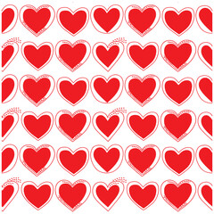Hearts Shapes Icons, Vector hand-drawn childlike doodle heart icon set.