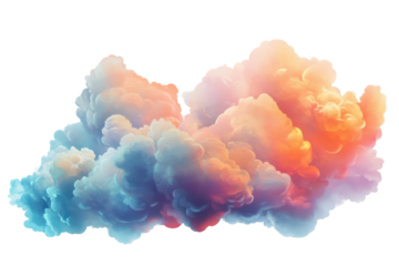 Cloud art illustration painting design shown in transparent PNG image isolated on a white background