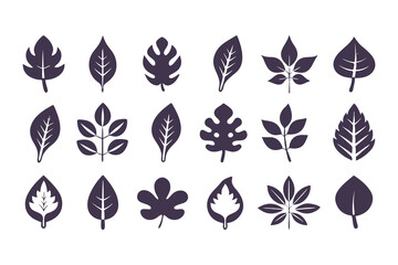 Leaf Silhouette Vector Collection. Diverse Leaf Shapes for Eco-Friendly Branding, Botanical Illustrations, Educational Resources, Art Designs and Nature, Inspired Decor