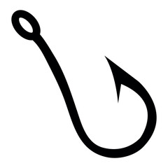 Fishing hook icon, fishhook icon vector, fishing or bait symbol, lure or trap sign icon vector in trendy flat style illustration isolated on white background.
