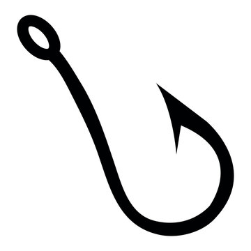 Fishing hook icon, fishhook icon vector, fishing or bait symbol, lure or trap sign icon vector in trendy flat style illustration isolated on white background.