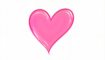 Cute pink heart outline on white background, symbol of love, copy space    