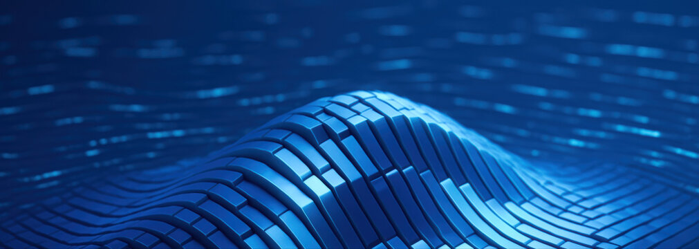 This innovative smart polymer surface illustrates dynamic strategy and decision processes through pulsing wave patterns reflecting business growth and efficiency