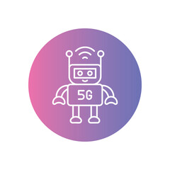 5G Robotics Icon vector stock illustration