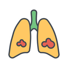 Lung Cancer Icon Design