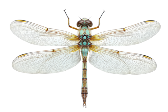 Dragonfly insect isolated on transparent white background