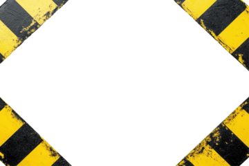 Decorative frame with black and yellow caution tape ideal for warning signs or safety themed designs