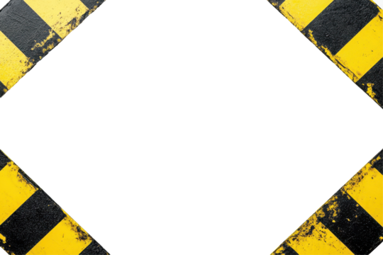 Decorative frame with black and yellow caution tape ideal for warning signs or safety themed designs
