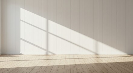 Sunlight Streaming Into Empty Room with Wooden Floor