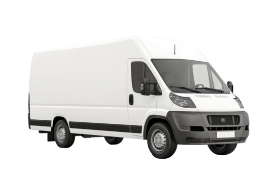 Plain white truck or van perfect for showcasing transport services product delivery or logistics company logos