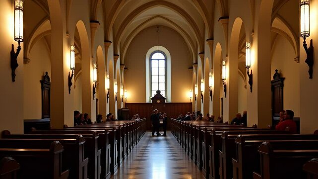 Exterior View of a Historic Religious Building with Ornate Architectural Details
