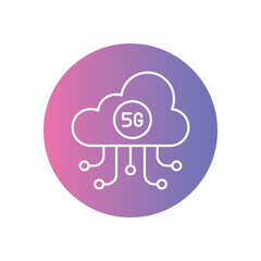 5G Cloud Computing Icon vector stock illustration
