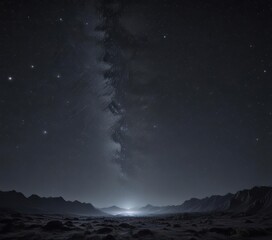 Naklejka premium Vast, dark night sky; countless twinkling stars , wallpaper, night sky