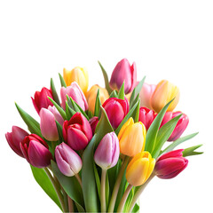 Naklejka premium Colorful Tulip Bouquet Spring Flowers