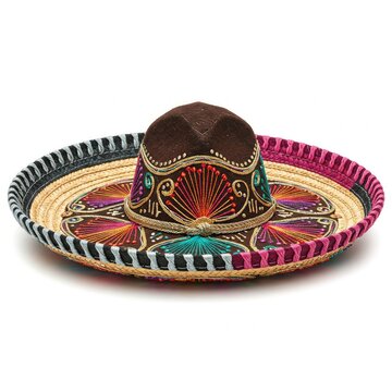 A beautiful mexican hat isolated against a ahite background