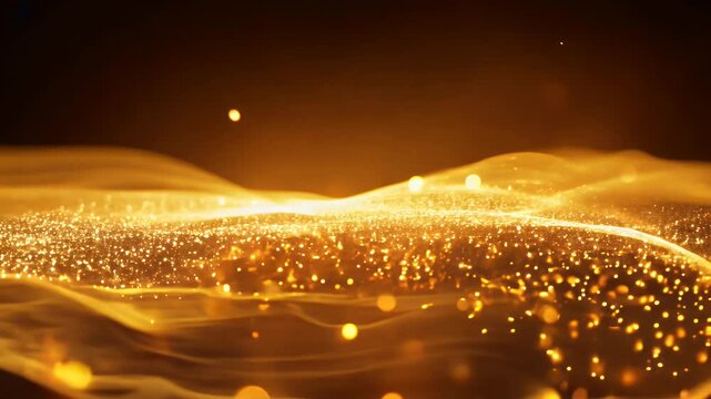 Golden Light Particles Flowing in Abstract Waves