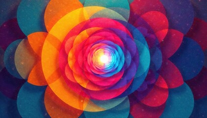 Obraz premium Symmetrical overlapping circles forming a radial design, pattern, background, design