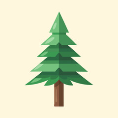 Fototapeta premium Stylized Christmas tree with a light cream colored background illustration