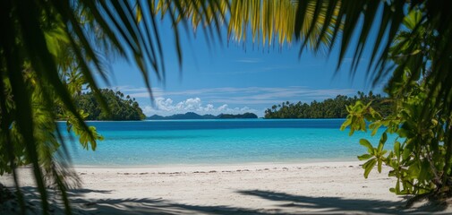Fototapeta premium tropical beach with palm trees
