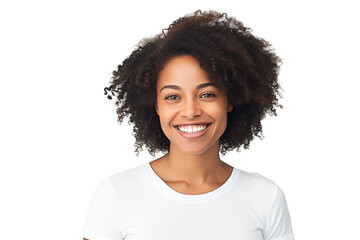 Smiling African American female college student on transparent background &ndash; Young black woman, education, diversity, university life, studying, learning, academic success, future, confidence. PNG.

