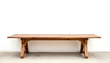 Old empty wooden table isolated on white