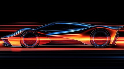 Futuristic sports car concept art, dynamic motion blur