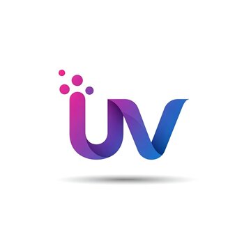 Creative Modern Gradient UV Logo Design
