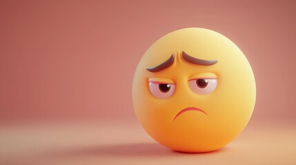 Sad emoji, round, yellow, simple, expression