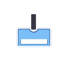 Blue ID Badge Mockup with Clip_Professional Identification Card Template_Employee Pass for Secure Access_Blank Name Tag for Events and Conferences_Personnel ID Badge