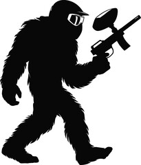 Bigfoot Paintball Warrior Black and White Art