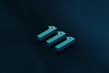 Blue Isometric layer 3d text effect of number 111 on blue background.