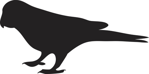 Obraz premium Minimal parrot vector icon in silhouette style, perfect for zoo, nature, and pet bird illustrations.