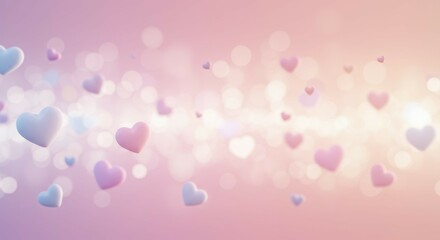 Floating Hearts on Bokeh Background