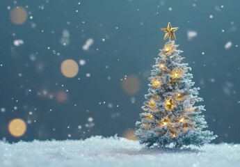 christmas tree in snow
