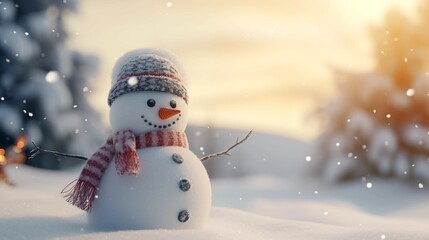 Obraz premium Carved snowma in the snow