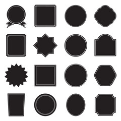 Ribbon black silhouette icons vector set