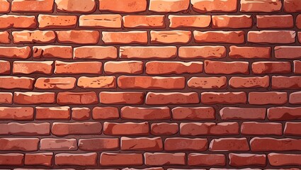 Obraz premium Warm reddish brown brick wall illustration with texture