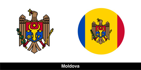 Moldova country flag vector isolated on transparent background