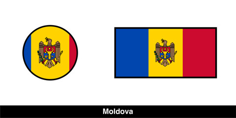 Moldova country flag vector isolated on transparent background
