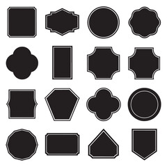 Ribbon black silhouette icons vector set