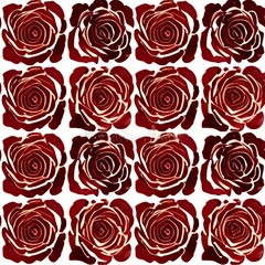 Rose print with geometry on white background stencil