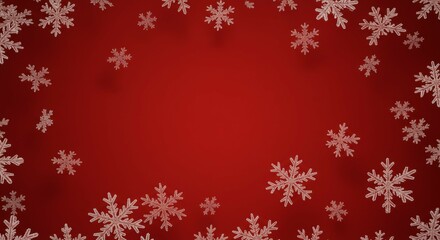 Snowflake on Red Background
