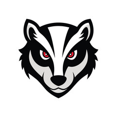 badger head mascot logo vector art illustration