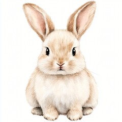 Fototapeta premium Adorable Baby Bunny Rabbit Watercolor Illustration Perfect for Children's Room Decor Easter Cards or Springtime Designs