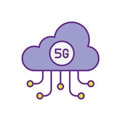 5G Cloud Computing Icon vector stock illustration