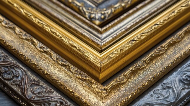 Group of elegant gallery picture frames p-3 - retro hanging display contemporary framing